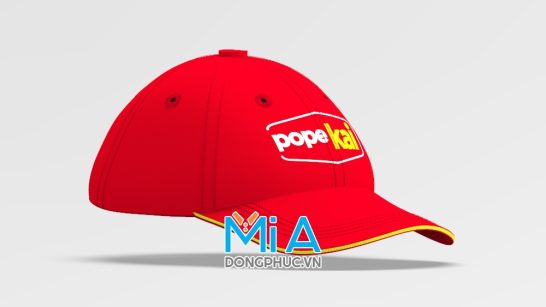 Nón lưỡi trai đồng phục màu đỏ viền môi vàng