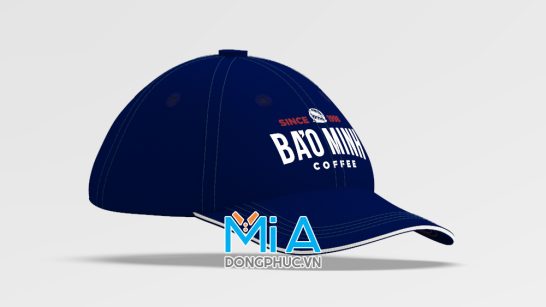 Nón lưỡi trai màu xanh đen viền môi trắng