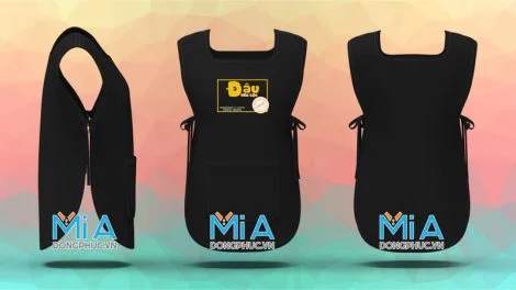 Tạp dề 2 thân vạt bầu màu đen