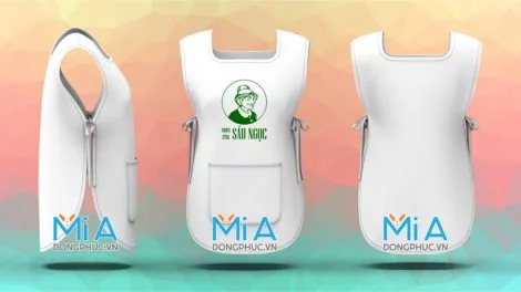 Tạp dề 2 thân vạt bầu màu trắng