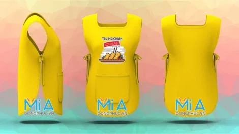 Tạp dề 2 thân vạt bầu màu vàng
