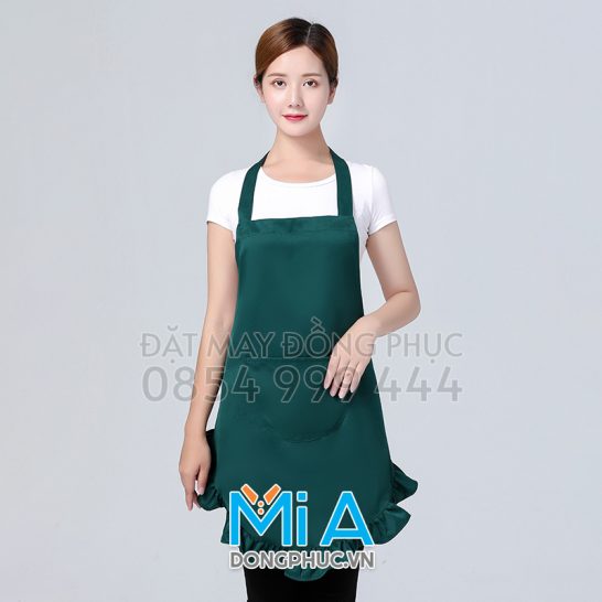 Tạp dề vạt bèo màu xanh lý