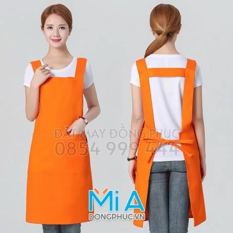 Tạp dề dài màu cam
