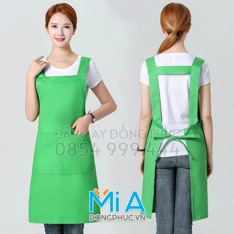 Tạp dề dài màu xanh chuối