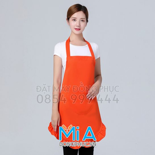 Tạp dề vạt bèo màu cam