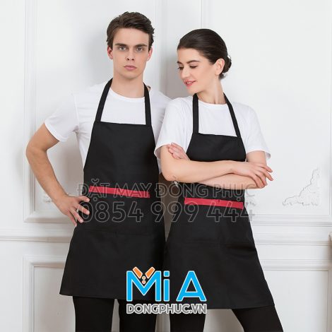 Tạp dề yếm đeo cổ màu đen Tạp dề yếm đeo cổ màu đen