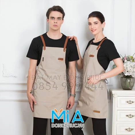 Tạp dề đẹp màu cà phê sữa