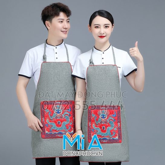 May tạp dề phục vụ ở Tiền Giang