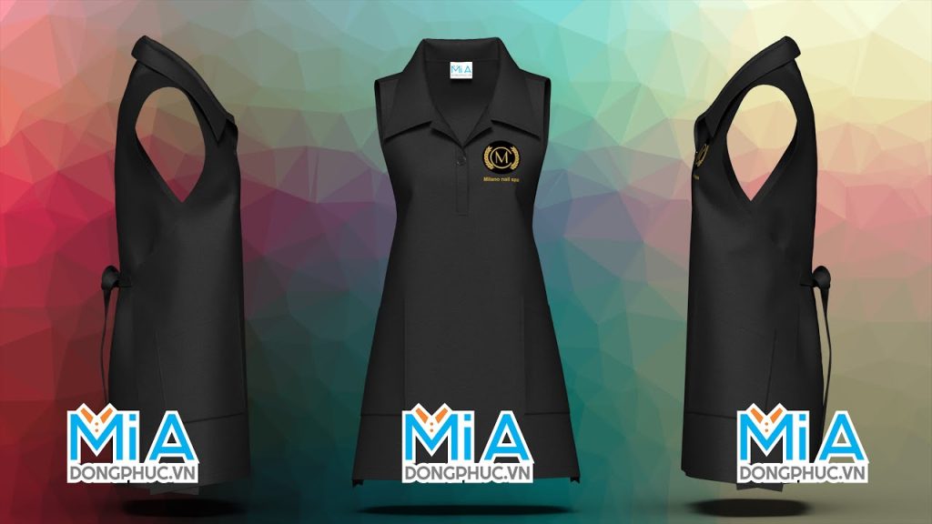 Tạp dề 2 thân dạng áo đẹp mắt cho Milano Nail Spa Tạp dề 2 thân dạng áo đẹp mắt cho Milano Nail Spa