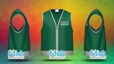 Áo khoác đồng phục thêu logo tiệm COCO Nails & Spa