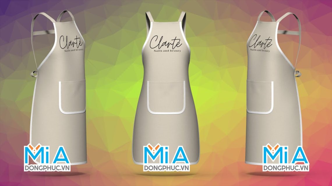 May tạp dề tiệm Clarté Nails and Beauty