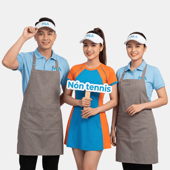 Nhân viên quán cafe và PG đội nón tennis đồng phục thêu logo thương hiệu Nhân viên quán cafe và PG đội nón tennis đồng phục thêu logo thương hiệu