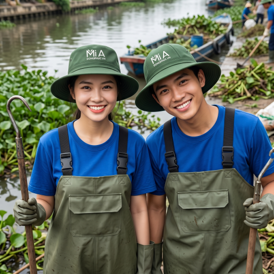 Nón tai bèo mặt dựng thẳng và nón tai bèo 6 múi ghép