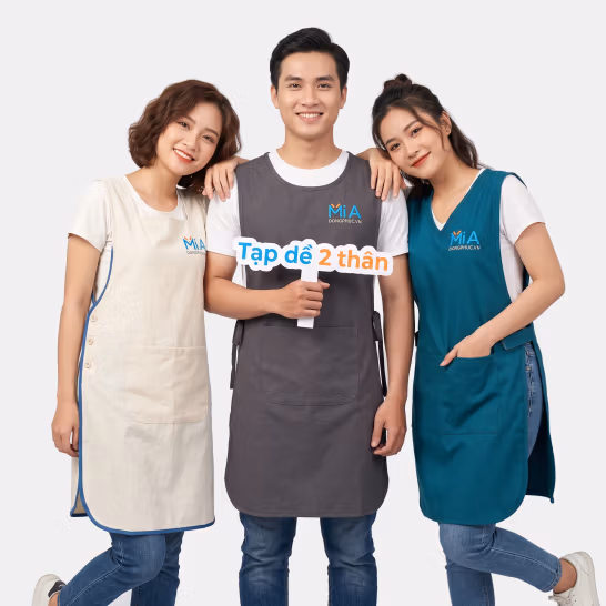 Tạp dề 2 thân đồng phục may theo yêu cầu với đa dạng mẫu thiết kế khác nhau của Mi A